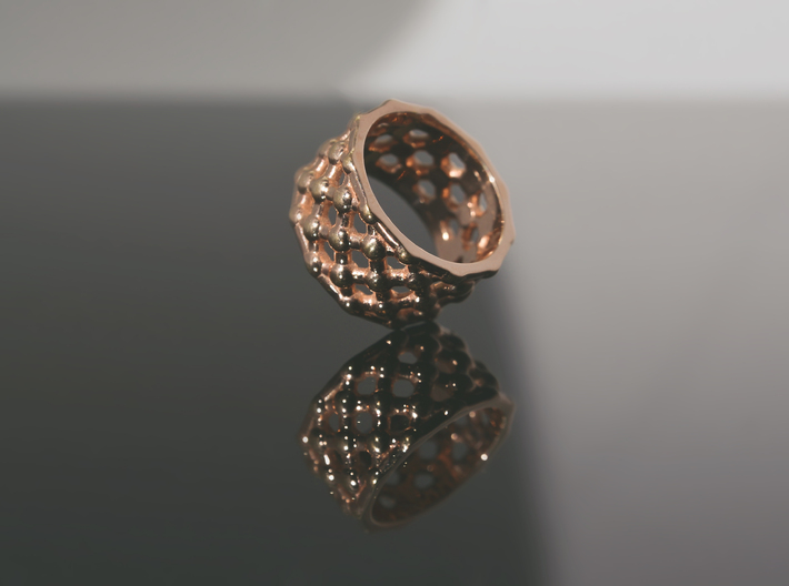 Gold Mesh Ring / Sterling Silver Mesh Ring 3d printed 