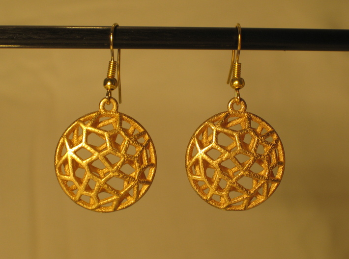 Cell Earrings - small 3d printed 