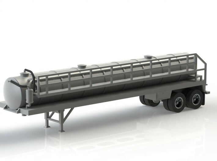 HO 1/87 Crude Oil Trailer, Troxell 130 3d printed Another CAD render showing the front end pipework & walkway.