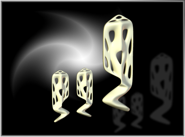 Modern Scream pendant and earring set 3d printed