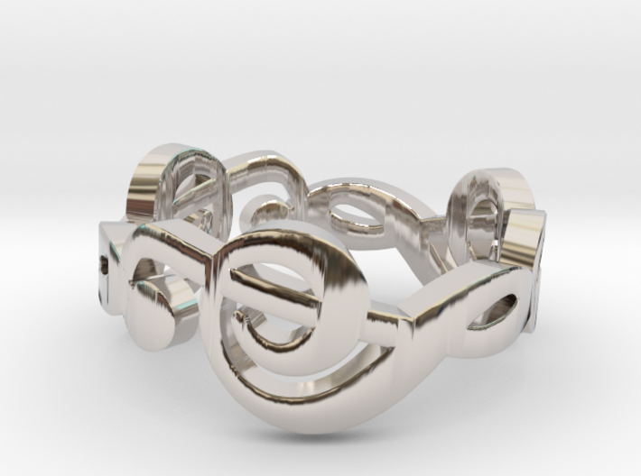 Treble clef ring size 7 3d printed