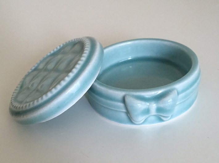 Trinket Box 3d printed celadon green porcelain