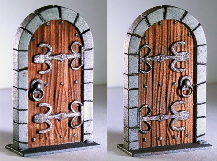 HeroQuest closed door v.01 3d printed Painted Prototype printed in White Strong &amp; Flexible Polished