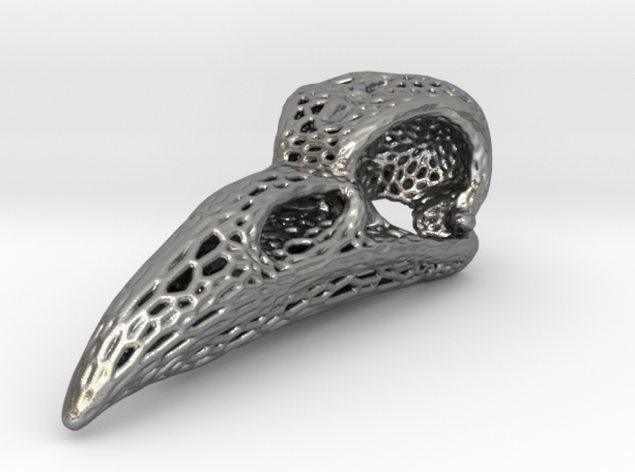 Voronoi Raven Skull Reduced Material 3d printed