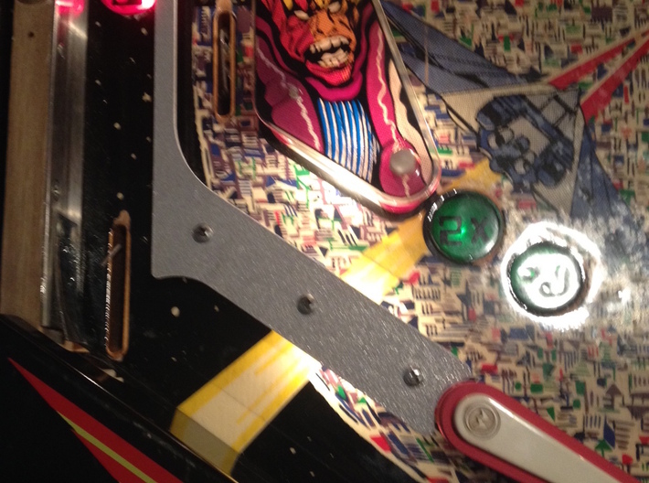 Left Outlane Guide - Firepower Pinball 3d printed Left outline in my Firepower