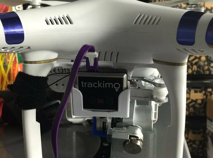 Trackimo holder for DJI Phantom 3 3d printed This is a picture of the tested version NOT from shapeways!! 
