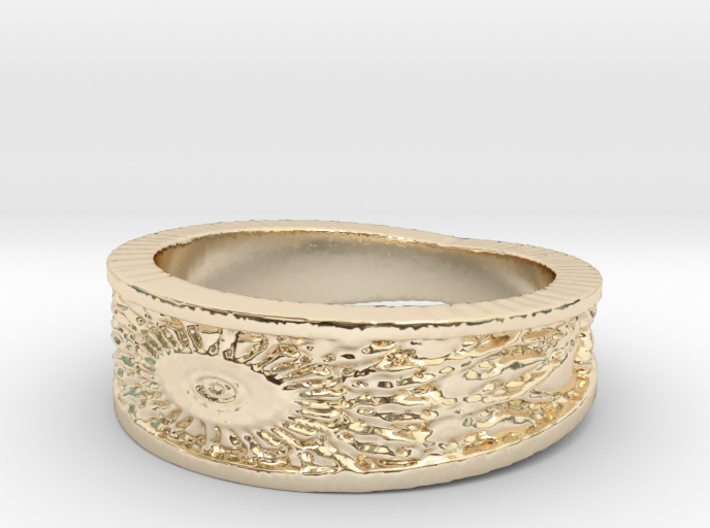 Sunflower Ring Size 7 3d printed 14k Gold