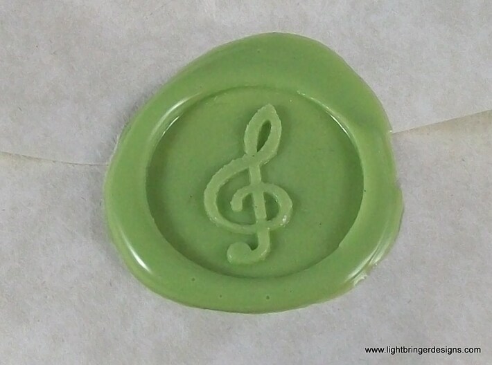 Treble Clef Wax Seal 3d printed This is what the impression will look like.  