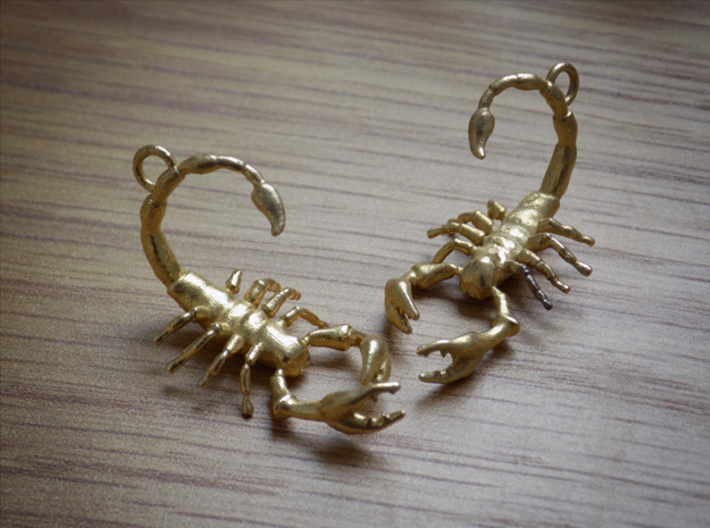Scorpius Earrings 3d printed