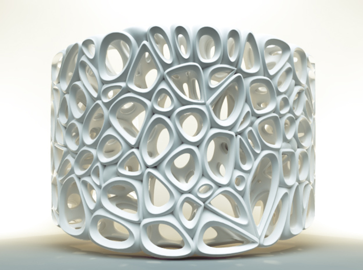 Voronoi Bracelet 3d printed White Strong and Flexible