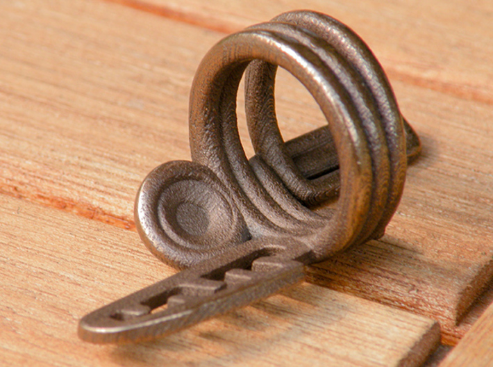 Balem's Ring3 - US-Size 6 (16.51 mm) 3d printed Ring 3 in polished bronze steel (shown: size 10)