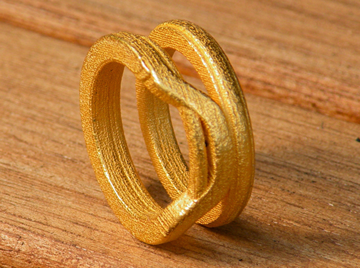 Balem's Ring1 - US-Size 9 (18.89 mm) 3d printed Ring 1 in polished gold steel (shown: size 6 1/2)