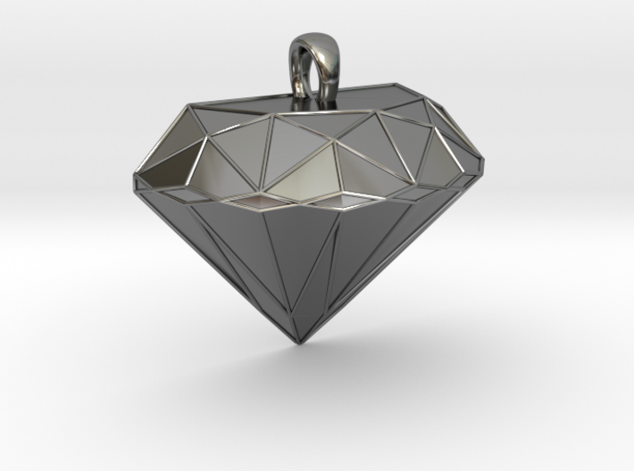 Metal Diamond-Shaped Pendant 3d printed