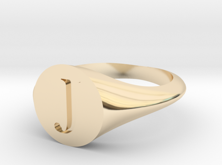 Letter J - Signet Ring Size 6 3d printed