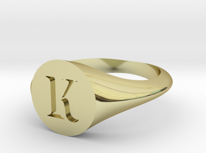 Letter K - Signet Ring Size 6 3d printed