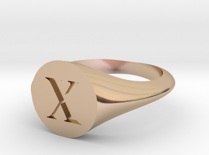 Letter X - Signet Ring Size 6 3d printed