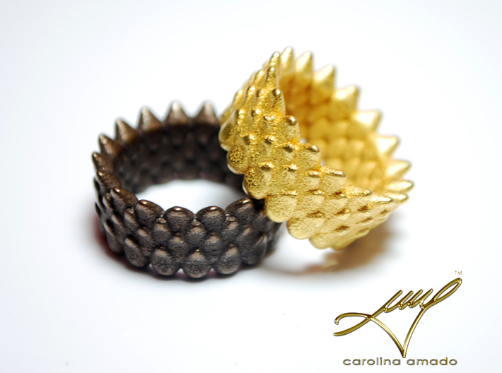 Snake Ring, Reptile Texture Size 7 3d printed 