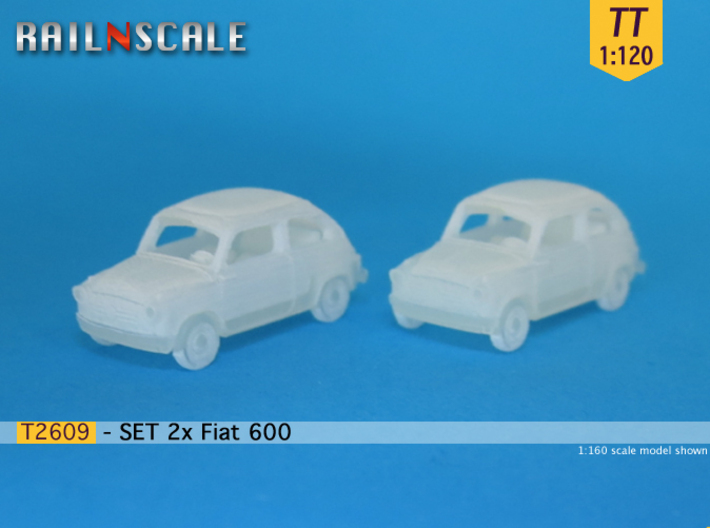 SET 2x Fiat 600 (TT 1:120) 3d printed 