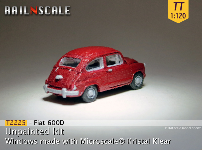 Fiat 600D (TT 1:120) 3d printed 