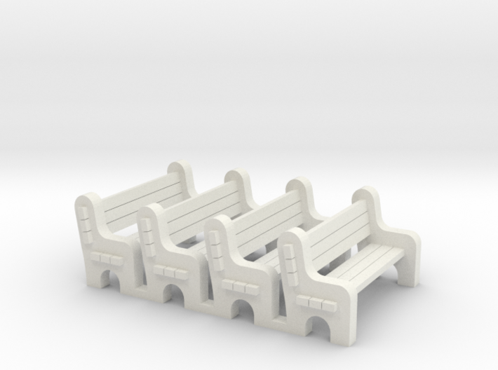Street Bench 'O' 48:1 Scale Qty (4) 3d printed