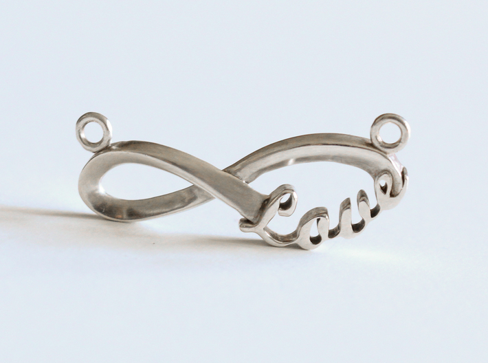 Love forever-Infinity Love Necklace Centerpiece 3d printed Printed and casted in sterling silver