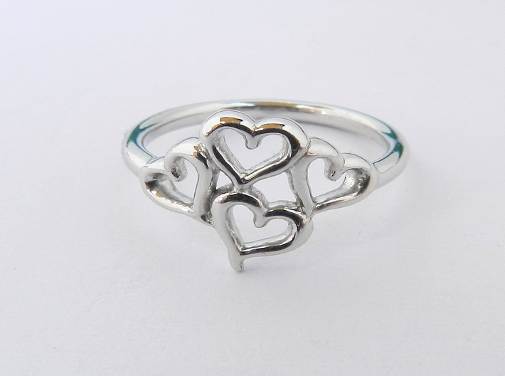 Hearts Ring 3d printed