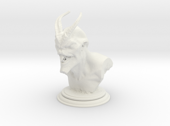 Demon head bust 01 3d printed