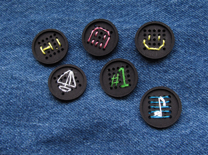 1&quot; embroidery buttons (dozen) 3d printed