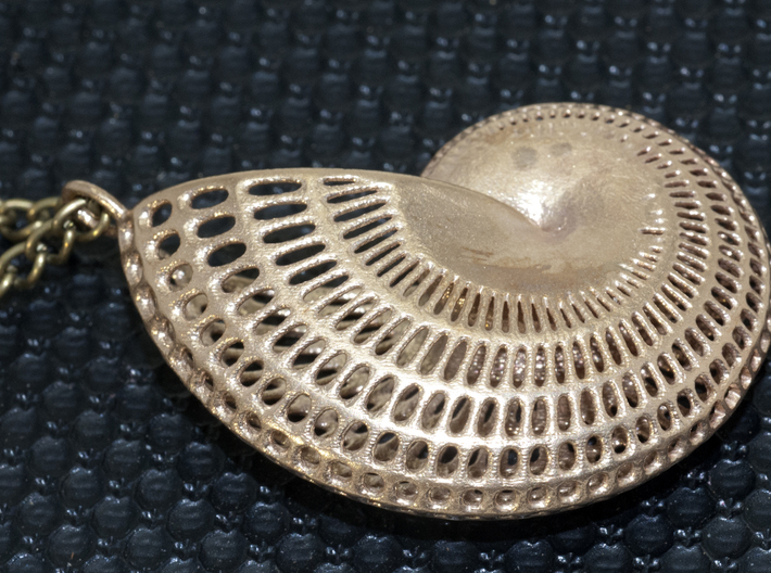 Nautilus Wireframe With Necklace Hoop 3d printed 