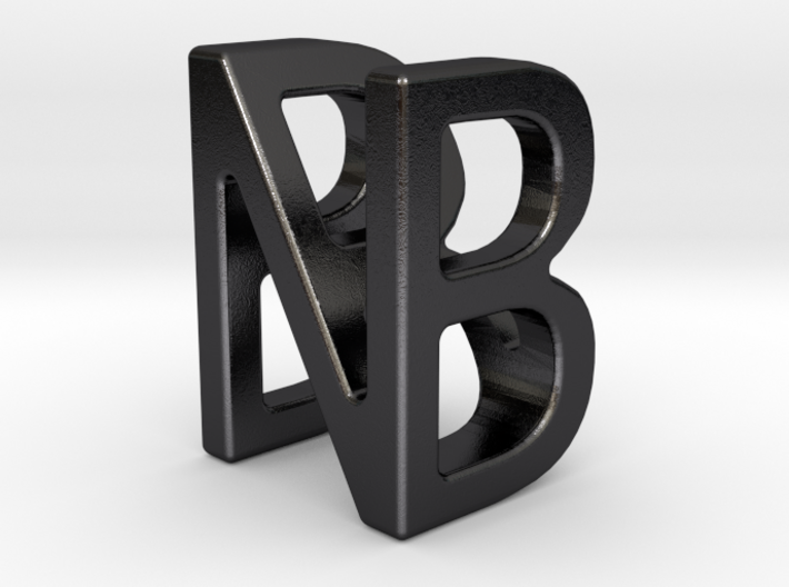 Two way letter pendant - BN NB 3d printed