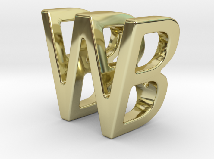 Two way letter pendant - BW WB 3d printed