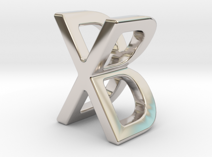 Two way letter pendant - BX XB 3d printed