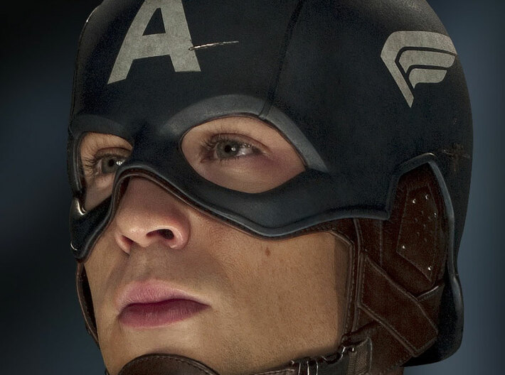 Captain America TFA Helmet 3d printed Image still from the movie of the helmet