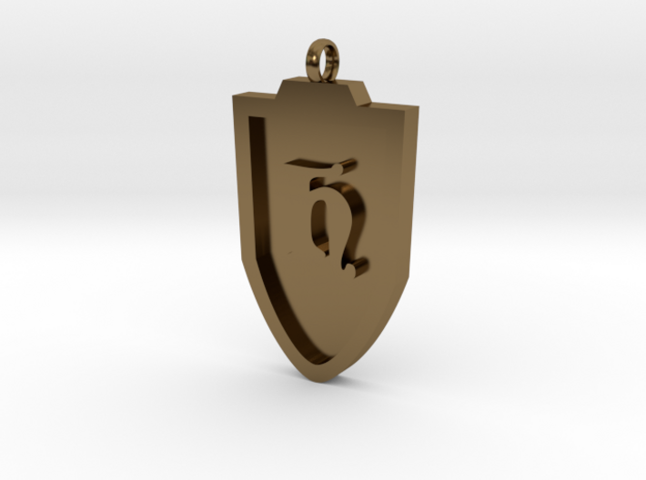 Medieval H Shield Pendant 3d printed