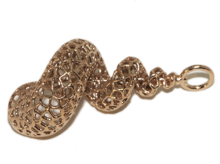 Seashell Voronoi Cell Pattern  pendant / earring 3d printed 