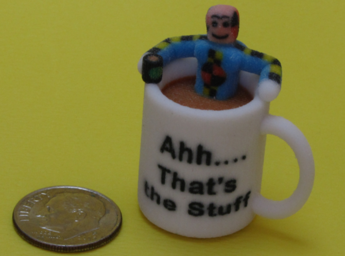 Crash Test Dummy Coffee Cup Mashup 3d printed