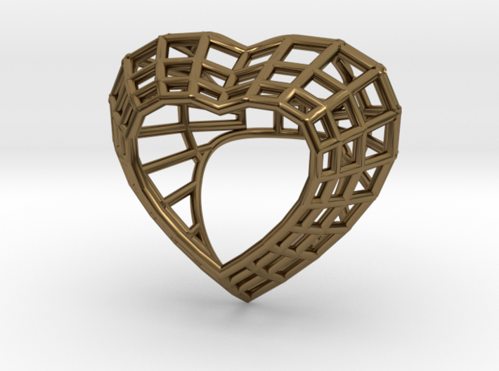 The Heart Diamond Ring / size 6 (16.5 mm diameter) 3d printed