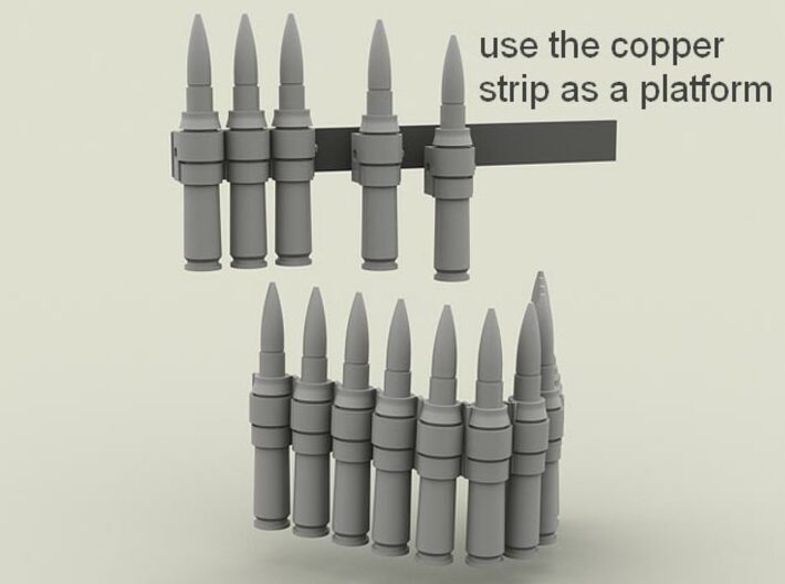 1/16 SPM-16-018 cal.50 cartridges linked, 240 pcs 3d printed