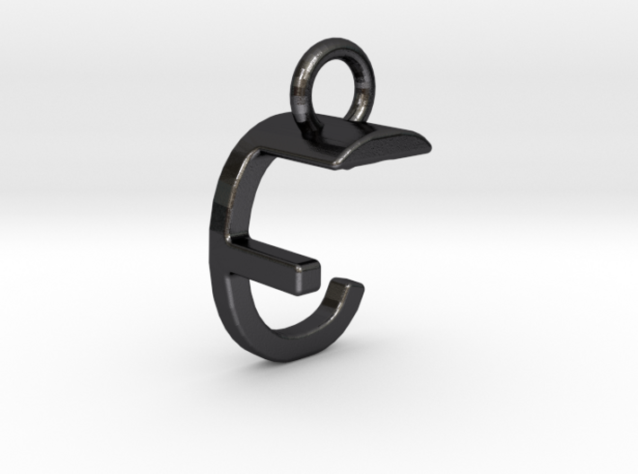 Two way letter pendant - CF FC 3d printed
