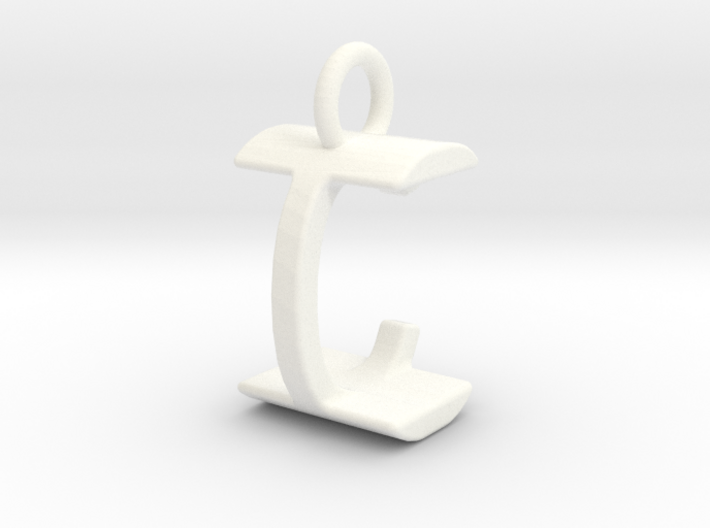 Two way letter pendant - CI IC 3d printed