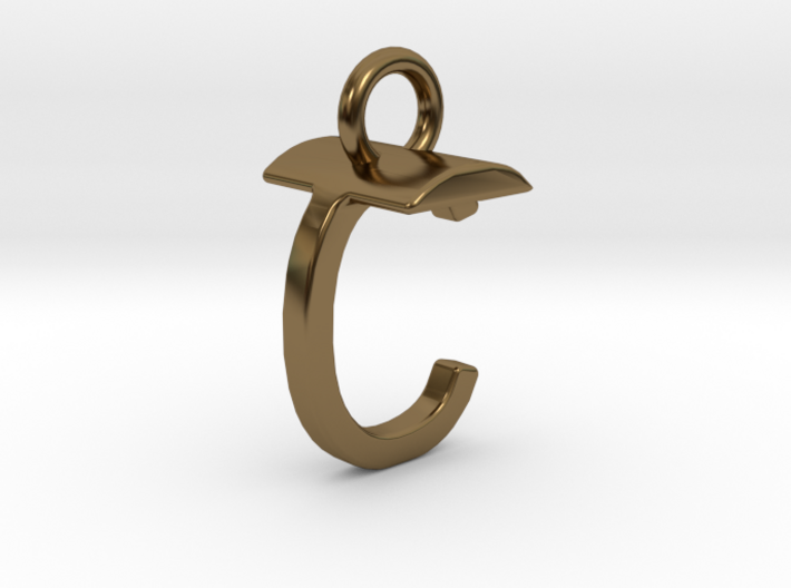 Two way letter pendant - CT TC 3d printed
