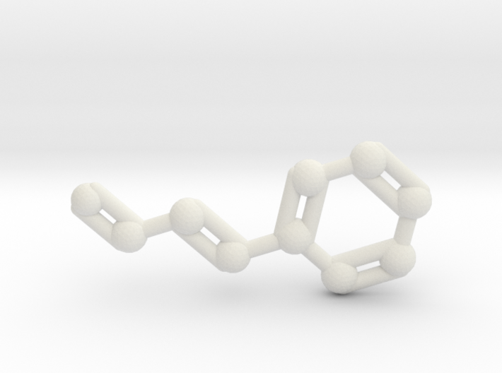 Cinnamaldehyde (Cinnamon) Molecule Keychain 3d printed