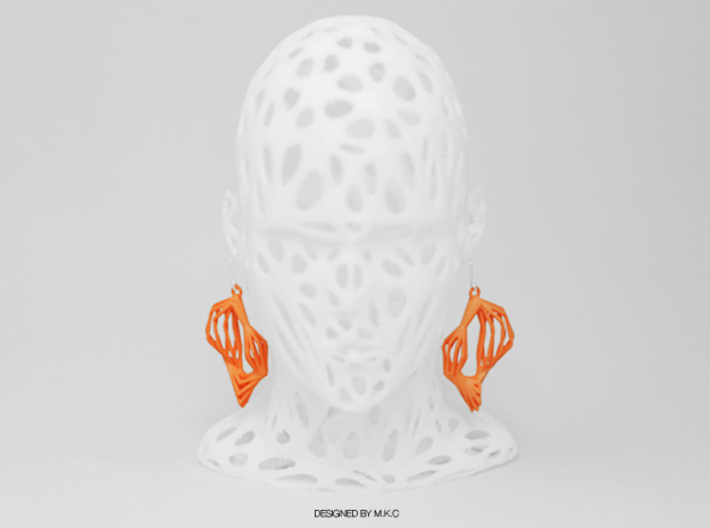 Polyliner* Earring 3d printed Polyliner Earring @ Orange