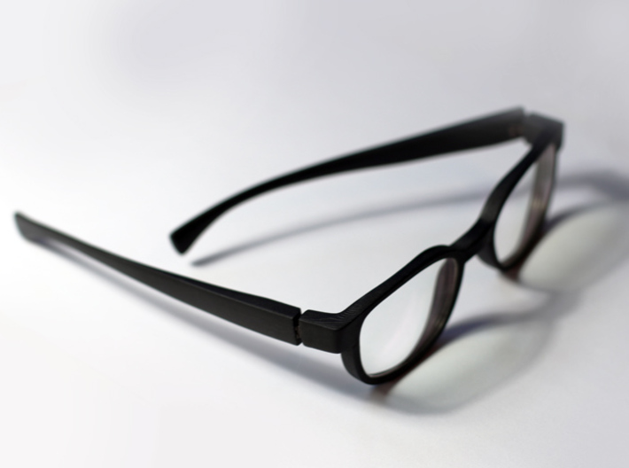 Classic Spectacle Frame 3d printed Test material Black Nylon