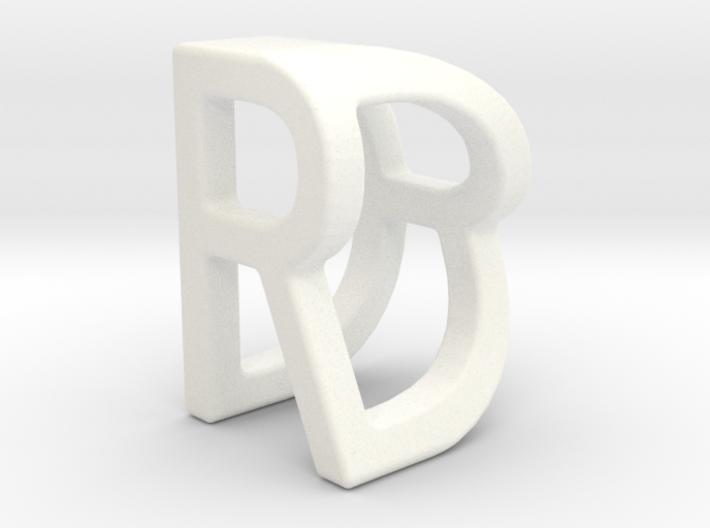 Two way letter pendant - DR RD 3d printed