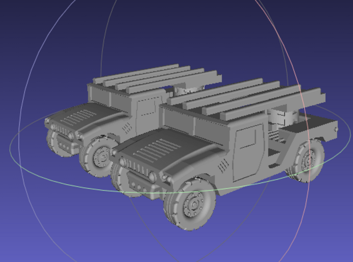 1/144 Humvee SL-AMRAAM moving position (Dual Pack) 3d printed