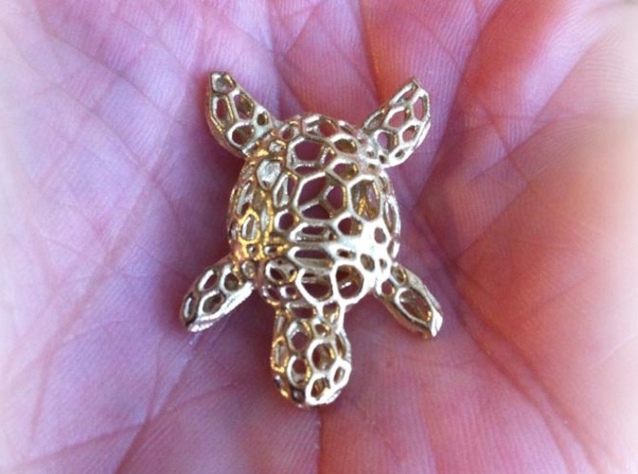 Turtle-Pendant-Shapeways-thickness-test2-0.6mmthic 3d printed