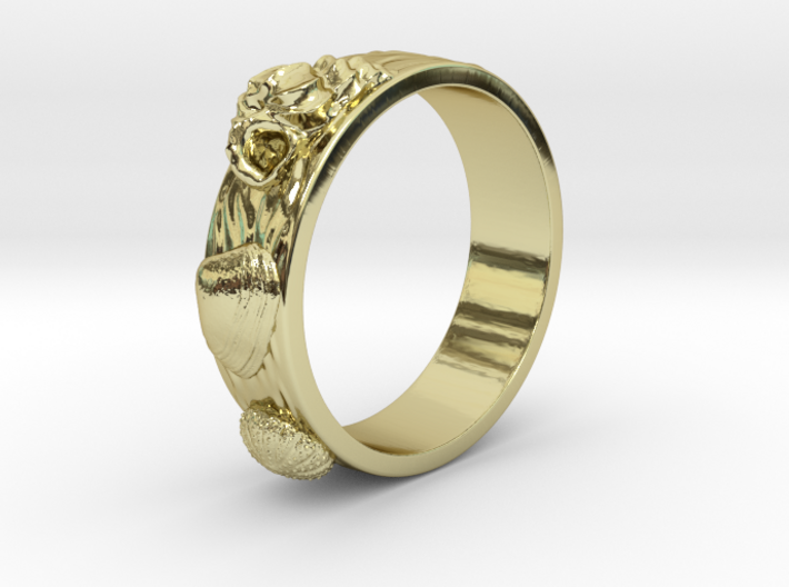 Sea Shell Ring 1 - US-Size 4 1/2 (15.27 mm) 3d printed
