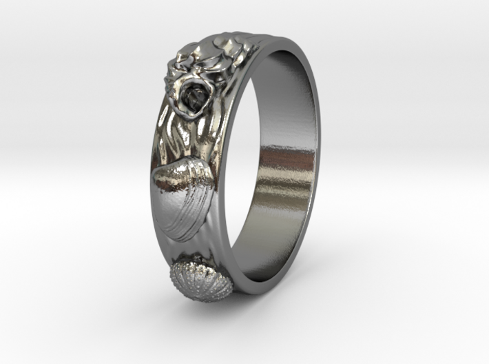 Sea Shell Ring 1 - US-Size 8 (18.19 mm) 3d printed 