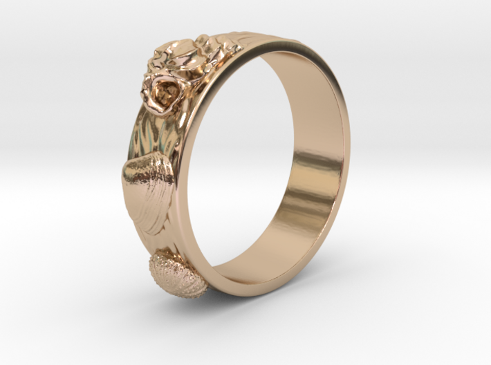 Sea Shell Ring 1 - US-Size 6 (16.51 mm) 3d printed